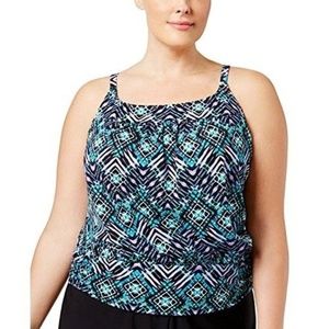 Swim Solutions Womens Plus Size Tankini Top